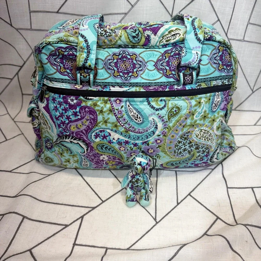 Marie Lifestyle Collection Diaper Bag Large Turquoise Paisley Quilted Floral